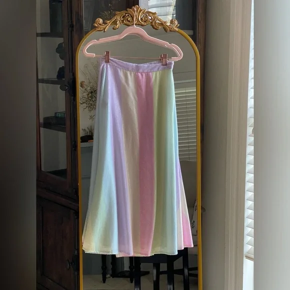 Olivia Rubin Penelope Sequin Pastel Rainbow Skirt